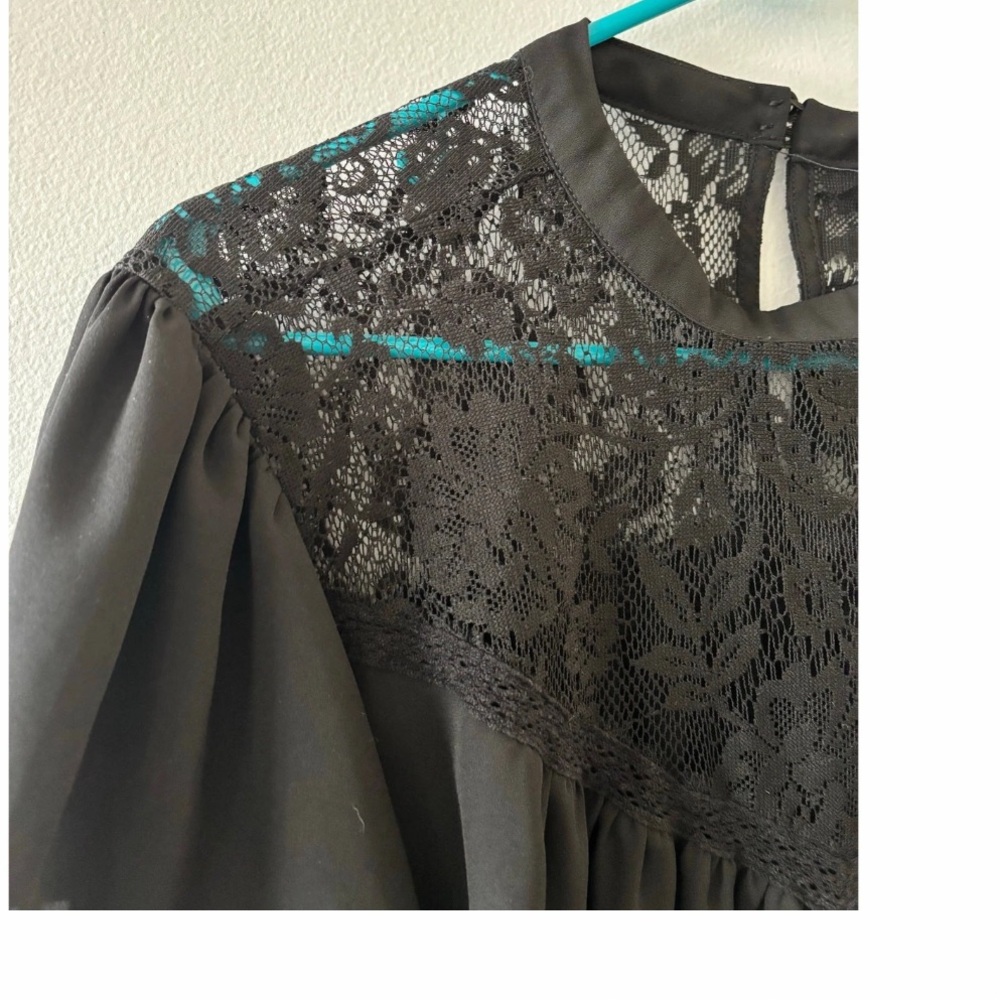 Torrid Black Lace Career Office Whimsygoth Plus Size Flutter Sleeve 2X - Picture 7 of 11